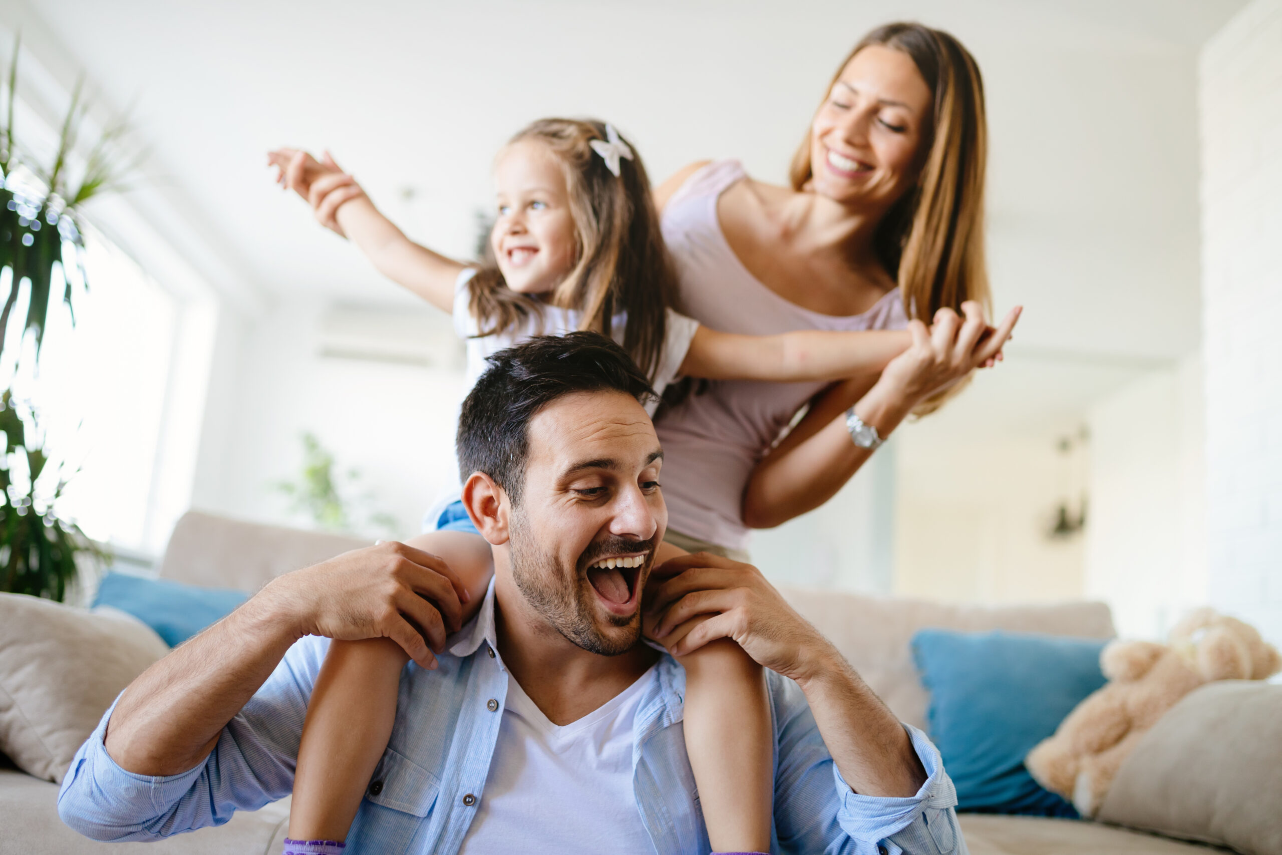 A family enjoys their time together after joining a credit union.